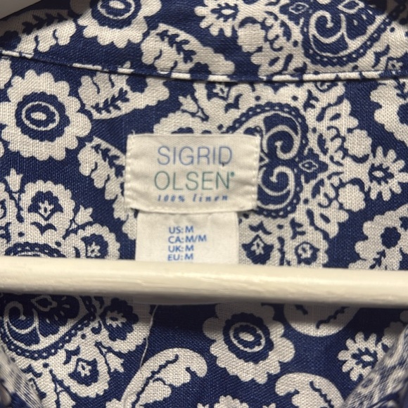 Sigrid Olsen 100% linen buttondown dress - Picture 4 of 6